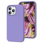 bause iPhone 13 Pro Max uyumlu Silikon Kılıf - Darbeye Dayanıklı Sıvı Silikon, Mikrofiber Astarlı, Parmak İzi Önleyici Kılıf (Lila)