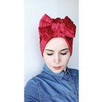 Bav Butik Ayvitrin Kadın Bordo Kadife Fiyonklu Bone