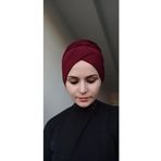 Bav Butik Ayvitrin Kadın Tesettür Çapraz Bone Bordo