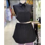 BAV Butik Ayvitrin Kadıntesettür Yarım Gömlek Içlik ve Alt Etek - 02S-Siyah - Standart