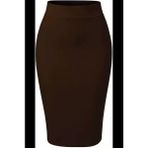 BAV Butik Ayvitrin Ofis Şıklıı Scuba Kumaş Kalem Etek - 48 - 50 - Kahve
