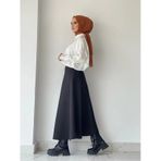 Bav Butik Ayvitrin Puf Scuba Kloş Etek Siyah