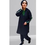 Bav Butik Ayvitrin Unisex Tesettür Siyah Yeşil Fosforlu Eşofman Takımı