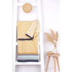 Baveno %100 Pamuk Mozaik Desen 70X140 Banyo Havlusu - 70 x 140 cm - Hardal