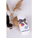 Baveno %100 Pamuk Nakışlı 28x46 2'li Havlu Seti MAVİ