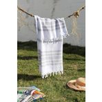 Baveno %100 Pamuklu 50x90 Peşkir Plaj Havlu GRİ