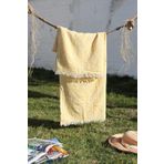 Baveno %100 Pamuklu 90x180 Peştemal Plaj Havlusu Jakarlı SARI