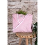 Baveno Home %100 Pamuk Kapüşonlu Bebek & Çocuk Bornozu Seti - Pembe - 3 Yaş