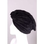 Baveno Mikrofiber Düğmeli Saç Kurulama Havlu Bone SİYAH