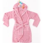 Baveno Pamuklu Unicornlu Çocuk Bornozu - Pembe - 6 - 8 Yaş