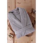 Baveno Şalyaka Pamuk Pike Bornoz - 2XL - Gri