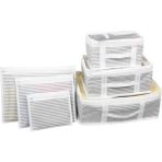Bavul Içi Düzenleyici Valiz Organizer 6 Lı Set - Çizgili - Beyaz - 1 Adet