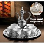Baw Company Porselen Bardaklı Zemzem Takımı / Hurma Kase Hediyeli - Gümüş