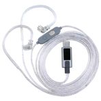Bawjog KZ-M2 Çift Mikrofon Gümüş Kaplama Tip-C Kulaklık Yükseltme Kablosu Profesyonel Sınıf Çift Mikrofon Dizisi ile KZ C Pin Serisi Kulak İçi Kulaklıklar (USB-C)