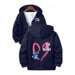 Baxia KıZ Çocuk KARAKTER BaskıLI Kapşonlu Hırka Sweatshirt FERMUARLI LACİVERT RENK
