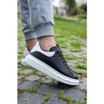Bay Armedon Unisex Siyah Beyaz Sneaker Günlük Kalın Taban Spor Yürüyüş Ayakkabı 40