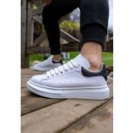 Bay Armedon Unisex Siyah Beyaz Sneaker Günlük Kalın Taban Spor Yürüyüş Ayakkabı 43