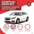 Bay Art Decor Chevrolet Cruze Sedan Avantajlı Krom Set 2009 ve Sonrası -4ürün- Paslanmaz Çelik