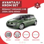 Bay Art Decor Renault Megane 2 Hb Avantajlı Krom Set 2004-2010 Arası -4ürün- Paslanmaz Çelik
