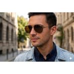 Bay Emir PO-253 Damla Polarize UV400 Metal Seri Erkek Güneş Gözlüğü 58*18*140 - Kahverengi