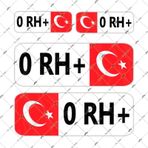 Bay Etiket Bt02 Reflektif 0 Rh Pozitif(+) Kan Grubu Sticker Seti