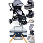 Bay Home Yeni Doğan 9 In 1 Full Takım 945 Travel Sistem Bebek Arabası Angel Sepet Anne Yanı Beşik - Gri