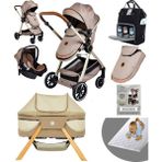 Bay Home Yeni Doğan 9 In 1 Full Takım 990 Travel Sistem Bebek Arabası Angel Sepet Anne Yanı Beşik - Kahverengi