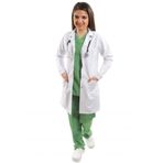 Bayan Doktor Klasik Yaka Vizit Önlüğü Alpaka Kumaş