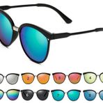 Bayan Moda Güneş Gözlük UV400 Renkli Lens Yaz Plaj Gümüş