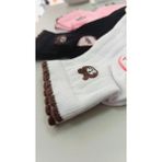 Bayan Panda Logo Penye Yarım Patik - Siyah - Beyaz - Gri - Pembe - Standart