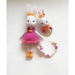 Bayan Tavşan Yenidoğan Seti Amigurumi Organik Oyuncak