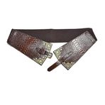 Bayanlar moda podyum pin toka kemer mahkeme tarzı tavus kuşu kemer elastik süper geniş retro bel sarma elastik kemer, Kahve, Tek Beden