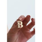 Bayar Gold 14 Ayar Altın B Harf Çınar Yaprağı Kolye Ucu