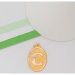 Bayar Gold 14 Ayar Altın C Harf Nostaljik Oval Kolye Ucu