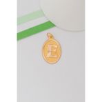 Bayar Gold 14 Ayar Altın E Harf Nostaljik Oval Kolye Ucu