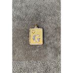 Bayar Gold 14 Ayar Altın G Harf Nostaljik Kare Kolye Ucu