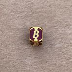 Bayar Gold 14 Ayar Altın Kafesli Bordo Boncuk B Harf Kolye Ucu