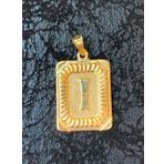 Bayar Gold 14 Ayar Altın Kare Vintage i Harf Kolye Ucu