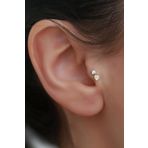 Bayar Gold 14 Ayar Altın Taşlı Kalp Sallantılı Tragus Piercing
