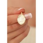 Bayar Gold 14 Ayar Retro B Harfli Altın Kolye Ucu