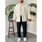 Bayaygün 5103 Oversize Kadife Gomlek _beyaz - 2XL