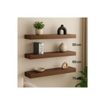 Baybars Ahşap 3 adet 50*15-60-15-70*15 Mdf Duvar Rafı Gizli Bağlantılı