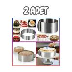 Bayev 2 Adet Yuvarlak Ayarlanabilir Pasta Kek Pandispanya Kalıbı Ayarlı Çember Pastacı Pasta Malzemeleri
