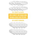 Bayev 20 Adet Ayakkabı Kutusu (10 10 ) 10 Adet Erkek 10 Adet Kadın Ayakkabı Saklama Kutusu Düzenleyici