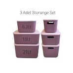 Bayev 3 Adet MOR 6.2-13-21Lt Storage Çok Amaçlı Dolap Içi Düzenleyici,Saklama Kutusu