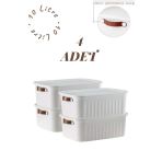 Bayev 4'lü Beyaz 10 Lt Boxsis Set Çok Amaçlı Kapaklı Kutu Dolap Içi Düzenleyici Organizer - Hobi Kutusu