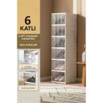 Bayev Beyaz 3009 Çok Amaçlı 6 Katlı Organizer Ayakkabılık Katlanabilir Taşınabilir Portatif