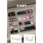 Bayev Dark 8 Adet (4Xs) (4Xl) 2 Boy Çekmece İçi Çok Amaçlı Organizer - Takı Makyaj Organizeri Dolap İçi Düzenleyici