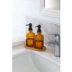 Bayev Favorite Bambu Standlı 2'Li Amber Sıvı Sabunluk Set