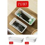 Bayev Flexi S-M 2'Li Set Uzayabilen Çekmece İçi Düzenleyici Kırtasiye Organizer - Dolap İçi Organizer Seti